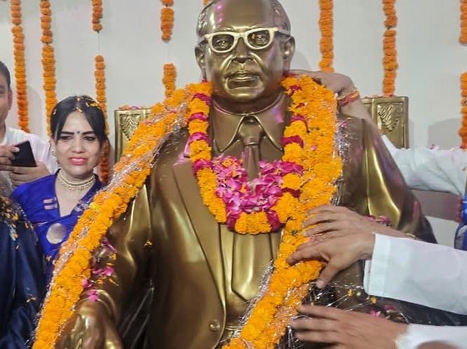Unveiling of Dr. Ambedkar's statue at the new Ambedkar Bhawan, Baheri