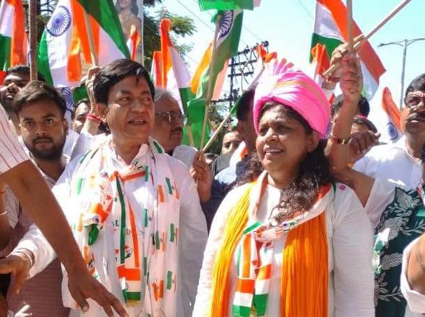 Tiranga Yatra in Baheri town
