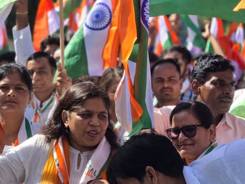 Tiranga Yatra in Baheri town
