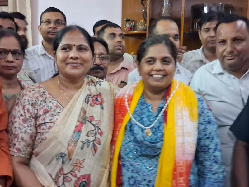 Well-wishers congratulate her on the Rajya Sabha candidature