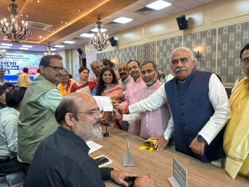 Elected unopposed to the Rajya Sabha